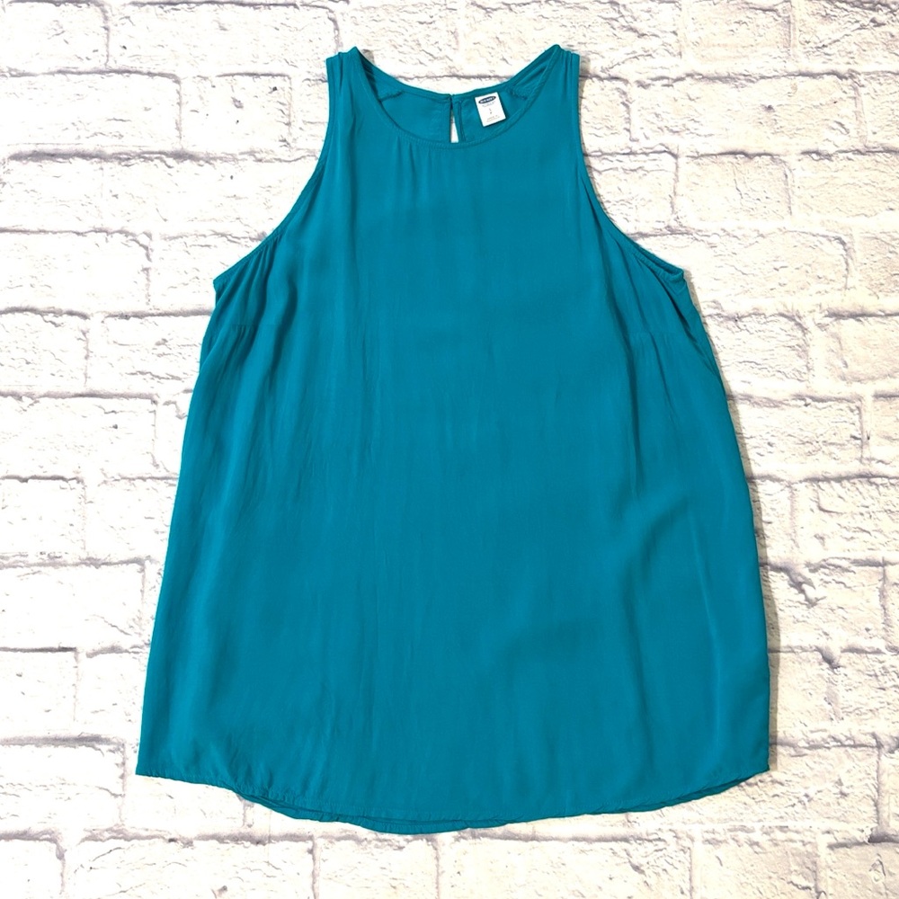 Old Navy Teal Blue Tank Top Blouse Sleeveless Lightweight Size Small